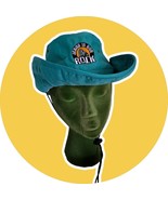 Jesus is Our Rock Kids  Sun Hat Turquoise Blue Stampede Strap Snap Up Sides - $173.53 MXN