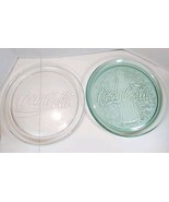 TWO Vintage Coca-Cola 13” Round Glass Serving Platter Plates Heavy Clear... - $29.98