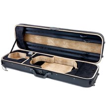 SKY Violin Oblong Case Solid Wood Imitation Leather with Hygrometers Black/Black - $119.99