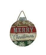 Red White and Green Wood Merry Christmas Ornament Wall Hanging - £15.94 GBP