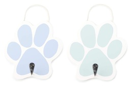 NEW Pawprint Wall Hook blue or green 6.5 in. wood dog cat decorative wall sign - £7.92 GBP