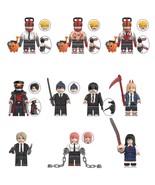 10pcs Chainsaw Man minifigures set Denji Makima Power Samurai Sword Gun ... - $494.83 MXN