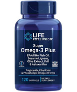SUPER OMEGA-3 PLUS EPA/DHA FISH OIL  Olive Extract KRILL 120 Sgel LIFE E... - $40.50