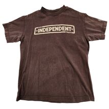 Vintage Independent Trucks T Shirt Mens Size M Cross Logo Brown Skate Sk... - $44.55