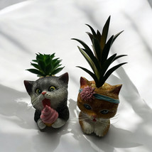 2 Purr-fect Planters Bradford Exchange Artificial Plants Sweet Pea &amp; Loki - £27.64 GBP