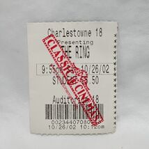 The Ring Movie Ticket Stub 10/26/02 Charlestowne 18 Auditorium 18 - $317.72 MXN