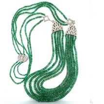 14k Gold 300 Carat Genuine Natural Emerald Bead Multi Strand Necklace (#J5399) - £10,856.09 GBP
