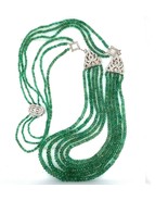 14k Gold 300 Carat Genuine Natural Emerald Bead Multi Strand Necklace (#... - £10,694.01 GBP