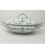 Vintage Covered Dish Winterling PM Bavaria Strawflower Blue Oval 1.5 Qt ... - $236.61