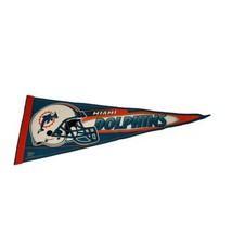 Vintage 90s Miami Dolphins Pennant WINCRAFT 30 inches Teal Orange Made i... - $28.45