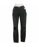 FREE PEOPLE Black Distressed Stretch Denim Fishnet Crop Skinny Jeans 28 - $81.69 CAD