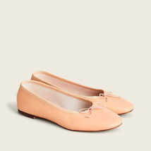 J.Crew Sz 11 Zoe Ballet Flats Seashore Beige Leather Bow Shoes $128 New - £41.49 GBP