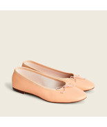 J.Crew Sz 11 Zoe Ballet Flats Seashore Beige Leather Bow Shoes $128 New - £40.66 GBP