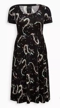 Spirited Away Midi Dress Womens sz 2 Black Haku Print Her Universe Studio Ghibli - £31.84 GBP