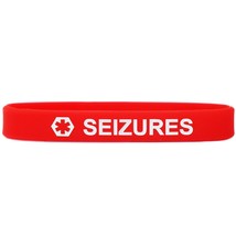 Seizures Medical Alert Wristband Bracelet in Red - $2.85