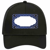 Blue White Quatrefoil Scallop Oil Rubbed Novelty Black Mesh License Plate Hat - £23.16 GBP