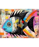 Angelfish Abstract (used 1000 PC jigsaw puzzle) - $12.00