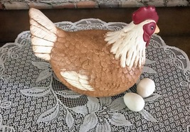 Hand Painted Pottery Rare Vintage 1986 Rooster/Hen Scioto Molds Classic Design - £29.67 GBP