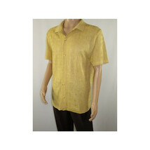 Mens Stacy Adams Italian Style Knit Woven Shirt Short Sleeves 3128 Honey Beige image 3