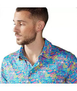 Chubbies Men’s Large Tropical Bunches Neon Banana SS Performance Polo Shirt - €27,82 EUR