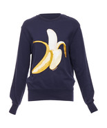 Acne Studios 10 Corso Como Banana Embroidery Logo Sweater Women Blue Siz... - $240.35