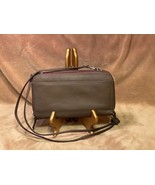 Pebblestone Brown Leather Double Zipper Crossbody Bag - £22.58 GBP