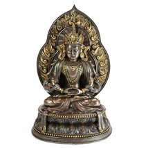 Celestial Buddha Of Longevity Statue 11&quot; Amitayus High Quality Bronze Resin New - £94.32 GBP