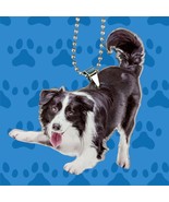 Border Collie 2D Acrylic Keychain Ornament - Cute Dog Lover Gift - $130.40 MXN