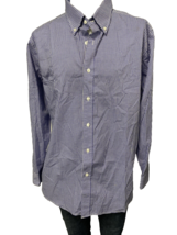 Nautica Micro Checked Button Down Shirt Men&#39;s 17 1/2 34/35 Blue - $12.34