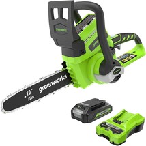 Greenworks 24V 10&quot; Cordless Chainsaw, 2.0Ah Battery And Charger Included - $131.99