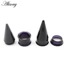 Alisouy 2pcs cone spike acrylic ear plug taper tunnel gauges set 2 in 1 ear expander thumb200
