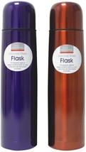 Stainless Steel Hot &amp; Cold Vacuum Thermos Flask Tea Coffee 1L Red &amp; Blue - £12.80 GBP
