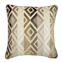 Beige Decorative Pillow Cover, Brown Velvet 16&quot;x16&quot; Silk, Champagne Diamond - £27.22 GBP+