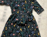 Old Navy Dress Size 8 Teal Green Knit Dress with Pink and yellow Deer Sq... - $13.97