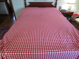 3658. Red &amp; White Check Home Decor, Craft, Quilting Cotton FABRIC-60&quot; X 4 Yds. - £19.65 GBP