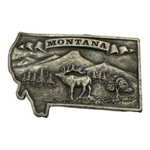 Montana Elk Scene Bergamot Brass Works Vintage Belt Buckle State Mountai... - £19.40 GBP