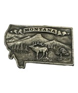 Montana Elk Scene Bergamot Brass Works Vintage Belt Buckle State Mountai... - $24.31