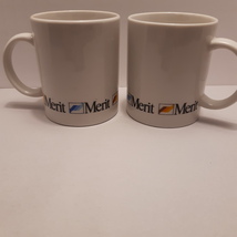 Vintage Merit Cigarettes Logo 8 oz Coffee Mugs - Set of 2 (NEW and UNUSED) - $25.99