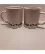 Vintage Merit Cigarettes Logo 8 oz Coffee Mugs - Set of 2 (NEW and UNUSED) - £20.59 GBP