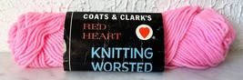 Vintage Red Heart Knitting Worsted 100% Virgin Wool Yarn-Partial Skein Pink #737 - £4.42 GBP