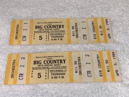 Big Country 2 Unused 1984 Gig Concert Tour Show Tickets Arlington Theatre Usa - £17.18 GBP
