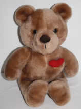 Wallace Berrie Teddy Bear 12&quot; Valentine Heart Plush Soft Toy Vtg 1981 Stuffed - £12.37 GBP