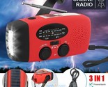 Emergency Solar Hand Crank Dynamo Am/Fm Weather Radio Led Flashlight Cha... - $35.99