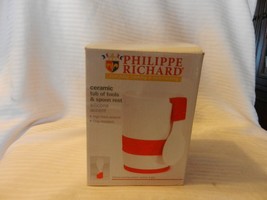 Ceramic Tub of Tools &amp; Spoon Rest from Philippe Richard White &amp; Red - $40.00