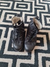  Dune Ladies Black Leather Lace Up Ankle Boots/fur Tips Size Eur 40/6.5u... - $22.85