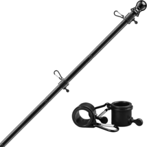 7FT Flag Pole Kit,Stainless Steel Heavy Duty Black American US Flagpole,... - £17.32 GBP