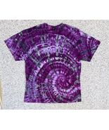 NEW Gilden Women’s Dark Purple Gray Ice Spiral Tie Dye Short Sleeve Shir... - $449.43 MXN