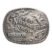 National Finals Collectible Buckle Hesston NFR 1991 Western Rodeo Memora... - $16.69
