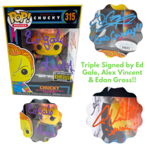 Chucky Funko Pop #315 Neon Signed x3 Ed Gale Alex Vincent Edan Gross JSA COA - £200.82 GBP