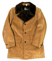 VTG Sears Men&#39;s 70s Brown Rust Corduroy Sherpa Fur Parka Jacket Sz 38 - £55.90 GBP